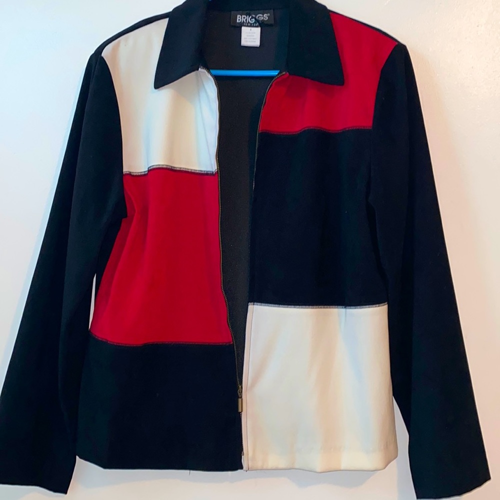 Vintage Red & Black Color Block BRIGGS New York Jacket/ Coat